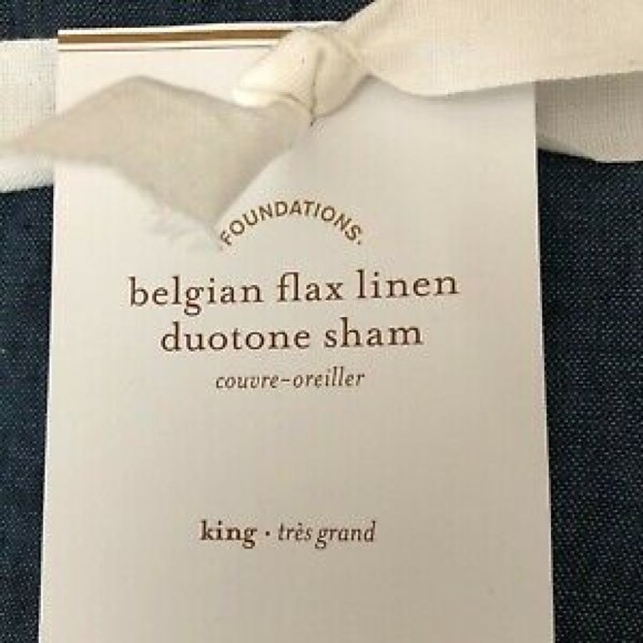 Pottery Barn Linen Shams King Blue Duotone 2, NWT - Picture 4 of 4